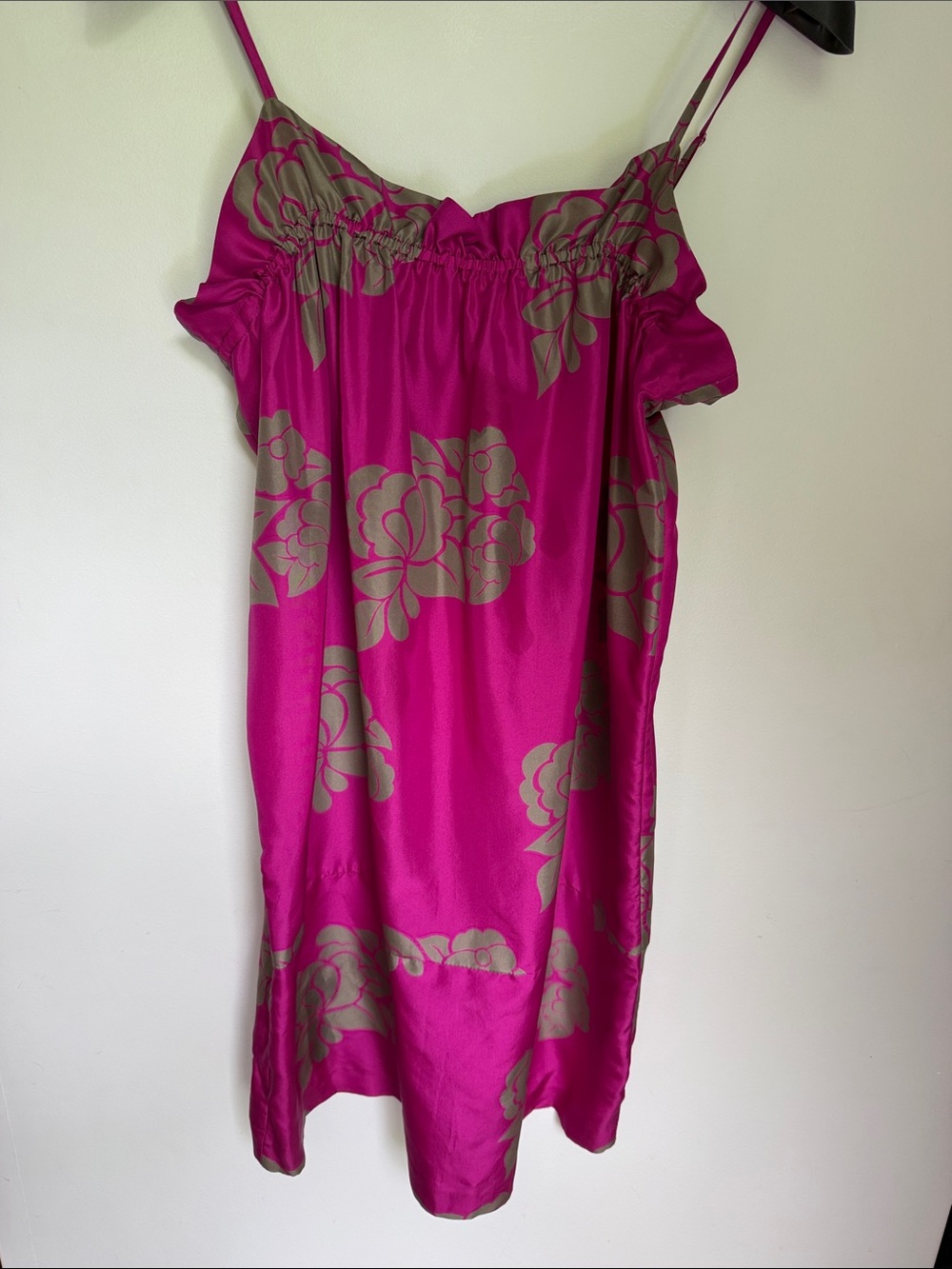 Fuchsia Floral Slip Mini Dress - Unbranded